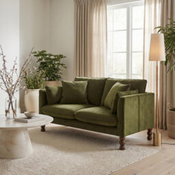 Furniturebox Uk Monroe Green Chenille Fabric 2 Seater Sofa - thumbnail 7