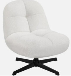 360 Degree Swivel Accent Chair Armless Chair Boucle Lounge Chair For Bedroom - thumbnail 1