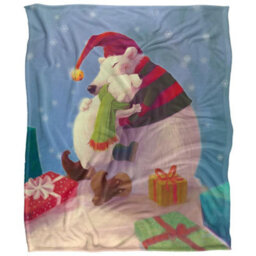 Jq Licensing Silky Bear Hug Christmas Supersoft Blanket Multicoloured (152Cm X 127Cm) - thumbnail 1