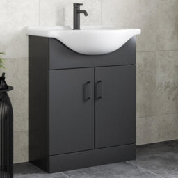 Aveli 650mm Freestanding Vanity Unit With Basin Bathroom Sink Cabinet Matt Black
