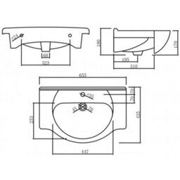 Affine 650mm Freestanding Vanity Unit With Basin Bathroom Sink Cabinet Matt Black - thumbnail 7