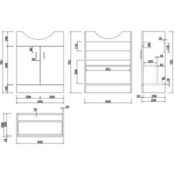 Affine 650mm Freestanding Vanity Unit With Basin Bathroom Sink Cabinet Matt Black - thumbnail 6