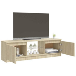 Walplus Tv Cabinet With Led Lights Sonoma Oak 120X30X36 Cm - thumbnail 6