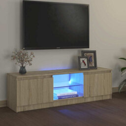 Walplus Tv Cabinet With Led Lights Sonoma Oak 120X30X36 Cm - thumbnail 1