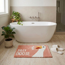 Allure Bath Fashions Silly Goose Slogan Bath Mat Non Slip - Fun Bathroom Rug (Blush Pink) - thumbnail 5