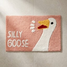 Allure Bath Fashions Silly Goose Slogan Bath Mat Non Slip - Fun Bathroom Rug (Blush Pink) - thumbnail 1