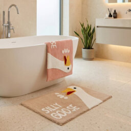 Allure Bath Fashions Silly Goose Slogan Bath Mat Non Slip - Fun Bathroom Rug (Blush Pink) - thumbnail 6