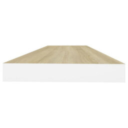 Vidaxl Floating Wall Shelves 2 Pcs Oak And White 80X23.5X3.8 Cm Mdf - thumbnail 6
