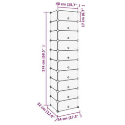 Berkfield Shoe Rack Transparent 44X32X174 Cm Pp - thumbnail 8