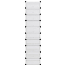 Berkfield Shoe Rack Transparent 44X32X174 Cm Pp - thumbnail 3