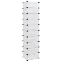 Berkfield Shoe Rack Transparent 44X32X174 Cm Pp - thumbnail 2