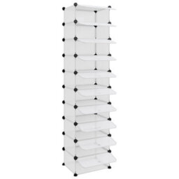 Berkfield Shoe Rack Transparent 44X32X174 Cm Pp - thumbnail 6