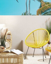 Beliani Garden Chair Acapulco Ii Pe Rattan Yellow - thumbnail 2