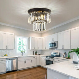 Darphe Crystal Ceiling Light G9 Light Bases,black Chrome Base Crystal Chandelier - thumbnail 2