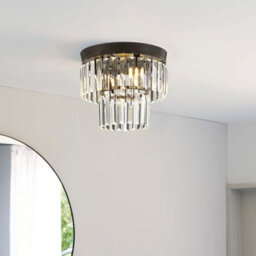 Darphe Crystal Ceiling Light G9 Light Bases,black Chrome Base Crystal Chandelier - thumbnail 4