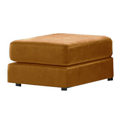 Furnishings For Less UK Brooklyn Plush Velvet Foam Filled Gold Footstool Sofa Accessory