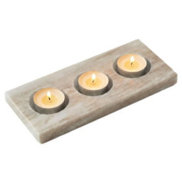 Urbn-Living Urbnliving Marble Stone 3 Tea Light Candle Holder Tray Display Home Décor Gift Table Dining