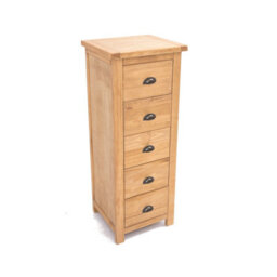 Cabinet Bits Lugo 5 Drawer Narrow Chest Of Drawers Brass Cup Handle - thumbnail 3