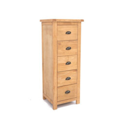 Cabinet Bits Lugo 5 Drawer Narrow Chest Of Drawers Brass Cup Handle - thumbnail 2