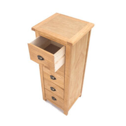 Cabinet Bits Lugo 5 Drawer Narrow Chest Of Drawers Brass Cup Handle - thumbnail 4