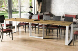 Borys Extendable Dining Table 130 And 210X80 Cm Modern Laminated Table With Black Legs Craft Oak - thumbnail 3