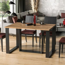 Borys Extendable Dining Table 130 And 210X80 Cm Modern Laminated Table With Black Legs Craft Oak - thumbnail 2