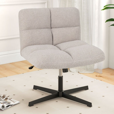 Costway Armless Home Office Chair Swivel Desk Chair Height Adjustable Task Vanity Chair - image 1