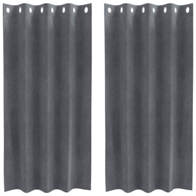 Berkfield Modern Blackout Curtains With Eyelets 2 Pcs Super Light Grey Velvet - image 1