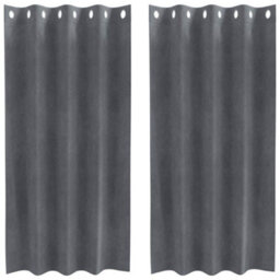 Berkfield Modern Blackout Curtains With Eyelets 2 Pcs Super Light Grey Velvet
