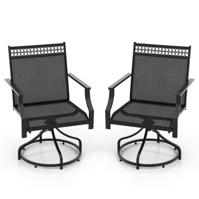 Costway Patio Swivel Dining Chairs Set Of 2 Patio Chairs Outdoor Bistro Chairs - image 1