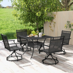 Costway Patio Swivel Dining Chairs Set Of 2 Patio Chairs Outdoor Bistro Chairs - thumbnail 5