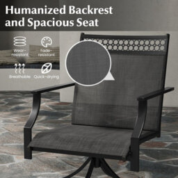 Costway Patio Swivel Dining Chairs Set Of 2 Patio Chairs Outdoor Bistro Chairs - thumbnail 7