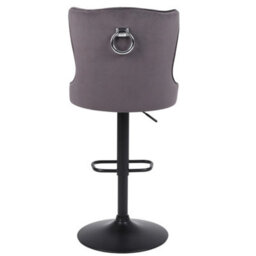 Grey 3 Chairs Luxury Velvet Bar Stools - thumbnail 5