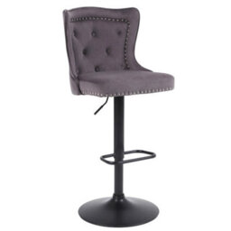 Grey 3 Chairs Luxury Velvet Bar Stools - thumbnail 6