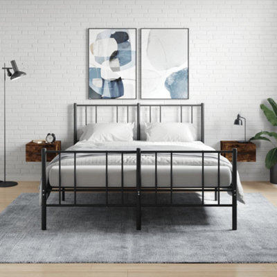 Berkfield Wall-Mounted Bedside Cabinets 2 Pcs Smoked Oak 35X35X20 Cm - image 1