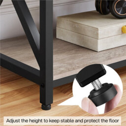 Yaheetech Grey 3 Layer Vintage Tv Stand With Spacious Storage Space - thumbnail 6