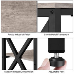 Yaheetech Grey 3 Layer Vintage Tv Stand With Spacious Storage Space - thumbnail 4