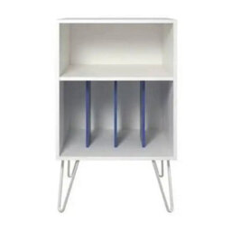 Turntable Stand Bookcase Unit In White And Blue - thumbnail 2