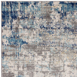 Beige Blue Modern Abstract 9mm Thick Stain-Resistant Rug For Bedroom, & Dining Room, Easy To Clean Rug-80Cm X 150Cm - thumbnail 9