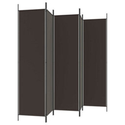 Berkfield Durable 5-Panel Room Divider Brown 250X200 Cm Fabric - thumbnail 5