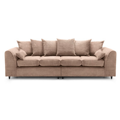 Abakus Direct Jumbo Cord 4 Seater Sofa With Deep Filled Cushions