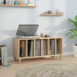 Berkfield Record Cabinet Sonoma Oak 100X38X48 Cm Engineered Wood - thumbnail 1