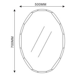 Plum&clay Avalanche Oval Bevelled Edge Frameless Mirror (H)70Cm (W)50Cm - thumbnail 4