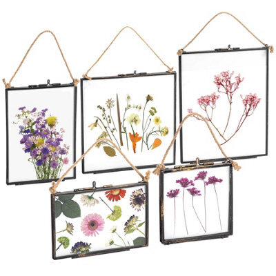 Nicola Spring 5Pc Hanging Metal Photo Frames Gallery Set - Black - Picture Frame Wall Mounted Frame With Rope - image 1