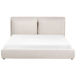 Beliani Bed Fabric Bajonna 180 X 200 Cm (Eu Super King) Beige - thumbnail 5
