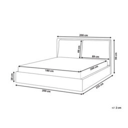 Beliani Bed Fabric Bajonna 180 X 200 Cm (Eu Super King) Beige - thumbnail 3
