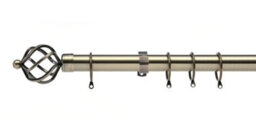 Lister Cartwright 28mm Antique Brass Fixed Metal Curtain Pole Set With Cage Finial(240 Cm) - thumbnail 2