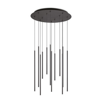 Ideal Lux Filo Decorative 12 Drop Cluster Pendant Ceiling Light Black 3000K