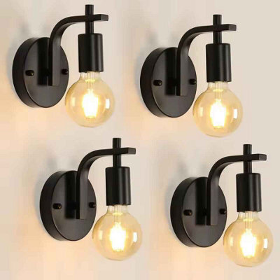 4Pcs Indoor Wall Light E27 Vintage Industrial Spotlight Retro Lamp For Bedroom Stairs Without Bulb - image 1