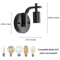 4Pcs Indoor Wall Light E27 Vintage Industrial Spotlight Retro Lamp For Bedroom Stairs Without Bulb - thumbnail 2